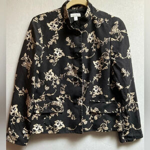 Charter Club 100% Silk button floral  blazer Sz 6